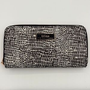 Trina Large Zip Around Croc Wallet